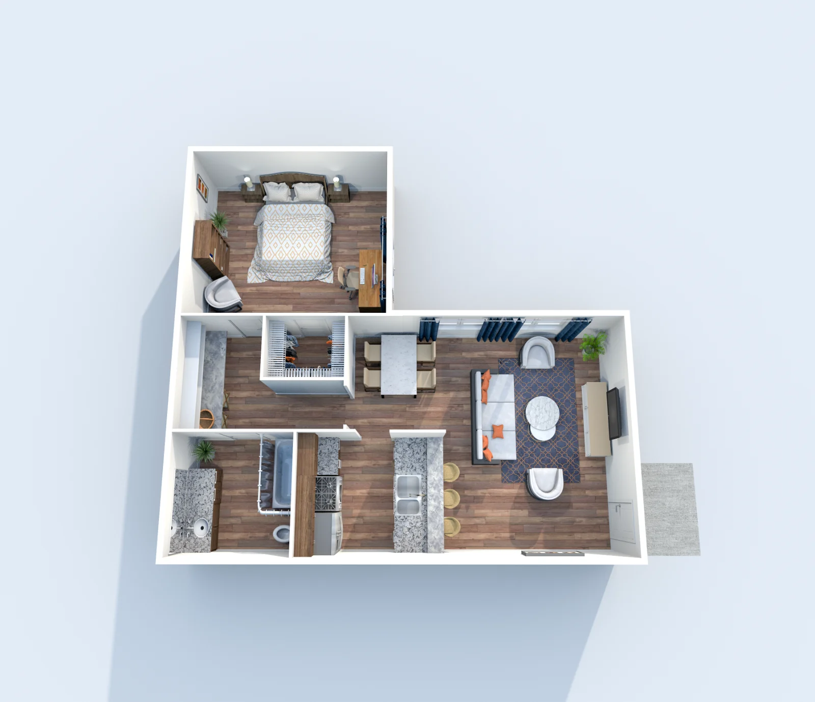 Muse — floor plan, Plan A3 · 1 bed · 1 bath · 603 sq ft