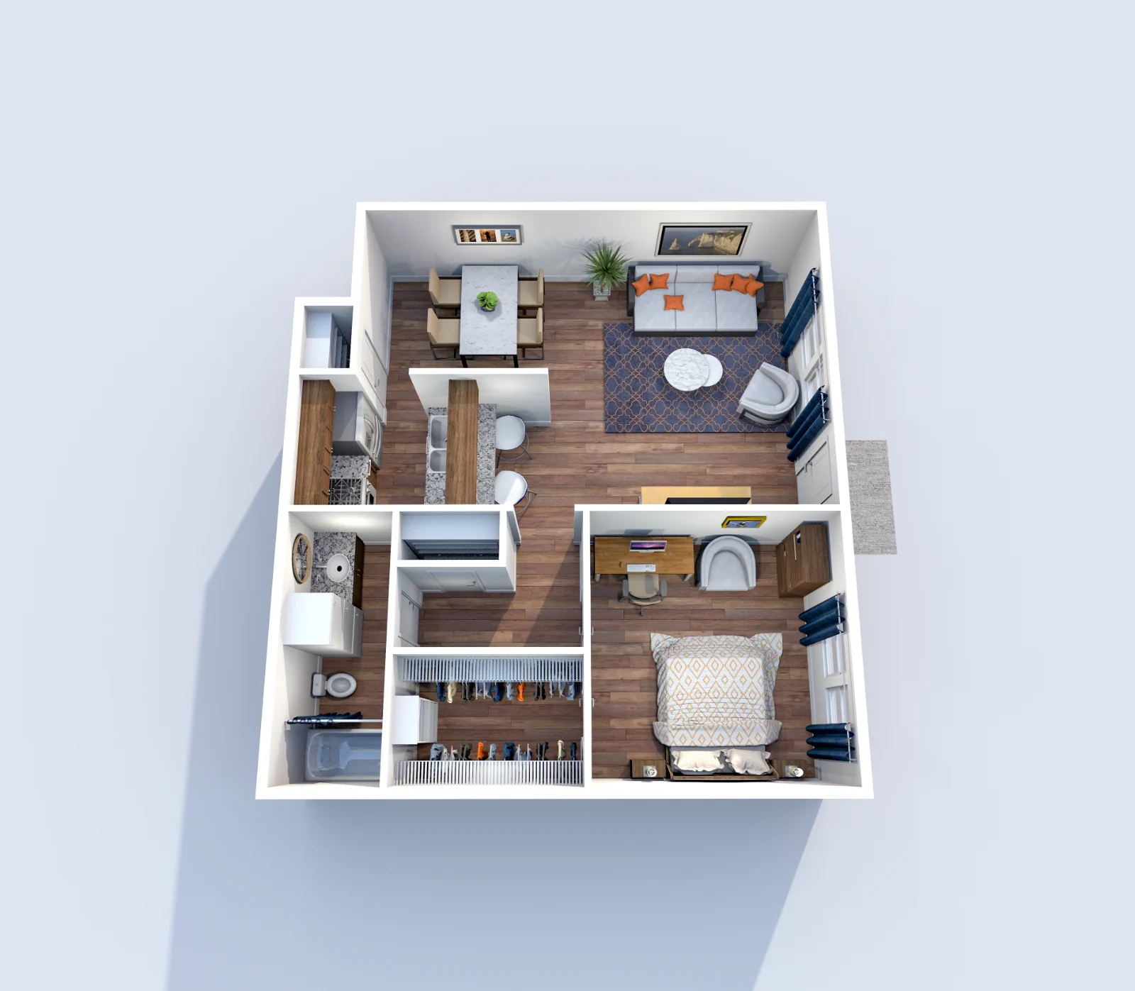 Muse — floor plan, Plan A5 · 1 bed · 1 bath · 657 sq ft