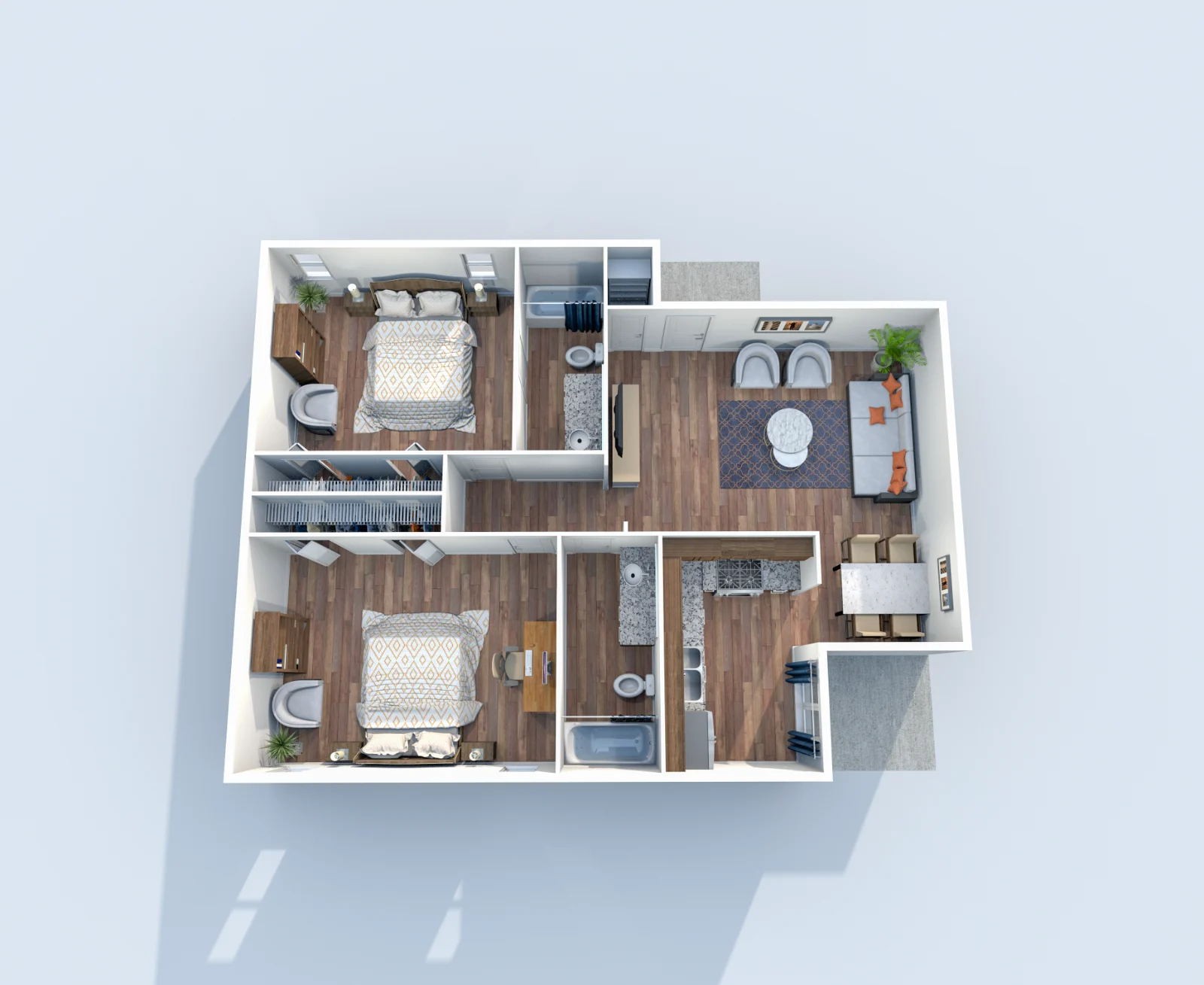 Muse — floor plan, Plan B11 · 2 bed · 2 baths · 1,097 sq ft