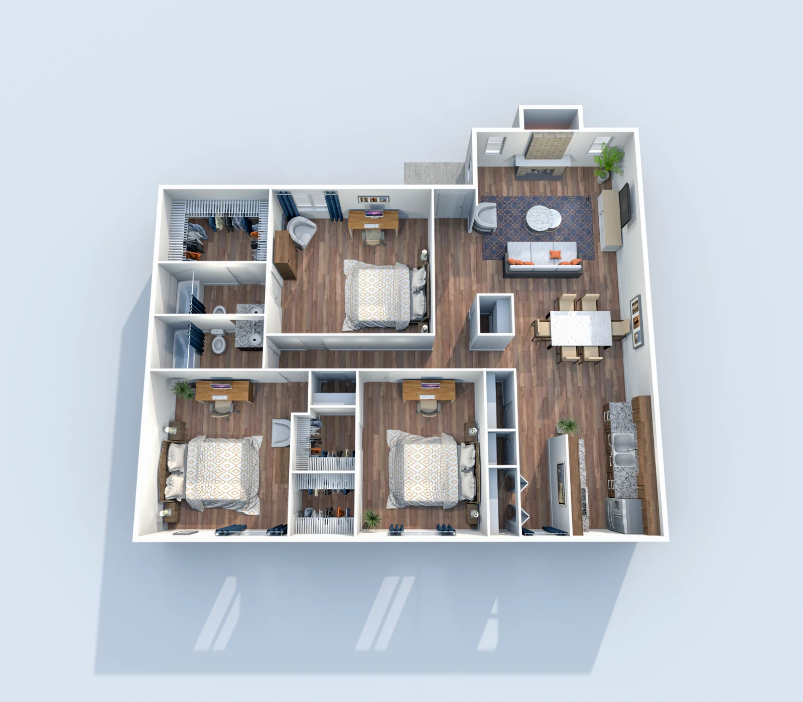 Muse — floor plan, Plan C3 · 3 bed · 2 baths · 1,263 sq ft